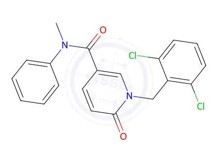 Chemical structure of 1-[(2,6-Dichlorophenyl)methyl]-N-methyl-6-oxo-N-phenyl-1,6-dihydropyridine-3-carboxamide