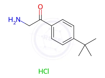 Chemical structure of 2-Amino-1-(4-tert-butylphenyl)ethanone hydrochloride