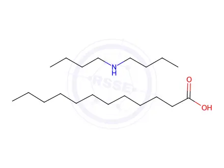 Chemical structure of lauric acid, compound with dibutylamine (1:1)