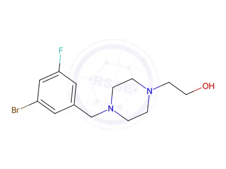 Chemical structure of 2-(4-(3-Bromo-5-fluorobenzyl)piperazin-1-yl)ethanol