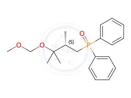 Chemical structure of (S)-(3-(methoxymethoxy)-2,3-dimethylbutyl)diphenylphosphine oxide