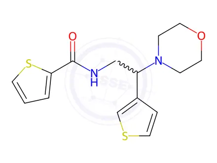 Chemical structure of N-(2-Morpholino-2-(thiophen-3-yl)ethyl)thiophene-2-carboxamide