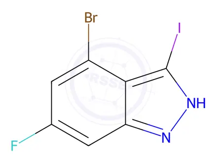 Chemical structure of 4-Bromo-6-fluoro-3-iodo-1H-indazole