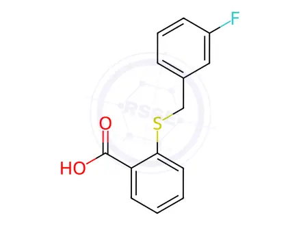 Chemical structure of 2-(3-Fluorobenzylthio)benzoicacid