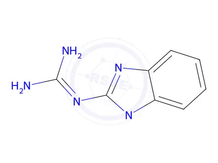 Chemical structure of Guanidine, (1-methyl-1H-benzimidazol-2-yl)-(9CI)