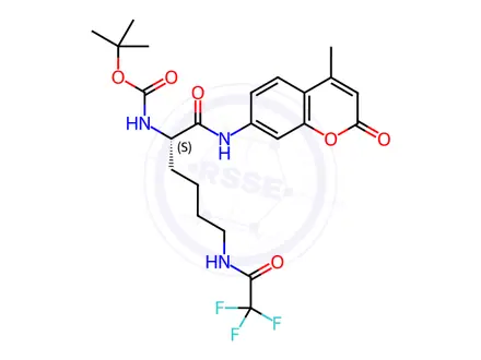 Chemical structure of Boc-Lys(Tfa)-AMC