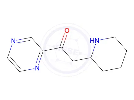 Chemical structure of 2-(Piperidin-2-yl)-1-(pyrazin-2-yl)ethan-1-one