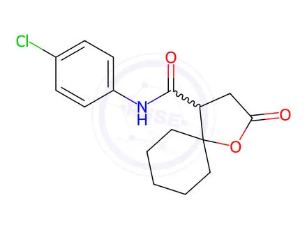 Chemical structure of N-(4-CHLOROPHENYL)-2-OXO-1-OXASPIRO[4.5]DECANE-4-CARBOXAMIDE