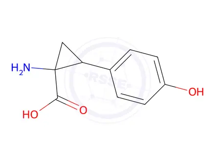Chemical structure of 1-Amino-2-(4-hydroxyphenyl)cyclopropanecarboxylic acid