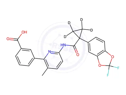 Chemical structure of Lumacaftor-d4 (VX-809-d4)