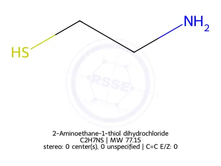Chemical structure of 2-Aminoethanethiol (Cysteamine)