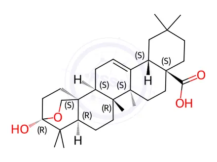 Chemical structure of lantanolic acid