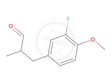 Chemical structure of 3-(3-fluoro-4-methoxyphenyl)-2-methylpropanal