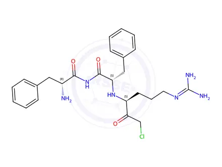 Chemical structure of D-Phe-Phe-Arg Chloromethylketone Trifluoroacetic Acid Salt