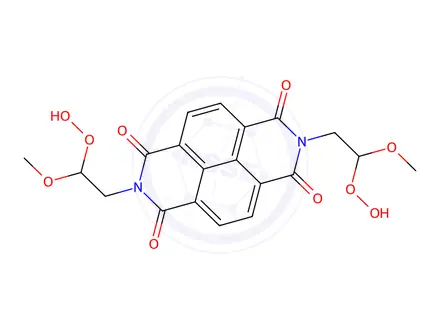 Chemical structure of N,N'-bis(2-hydroxyperoxy-2-methoxyethyl)-1,4,5,8-naphthalenetetracarboxylic diimide