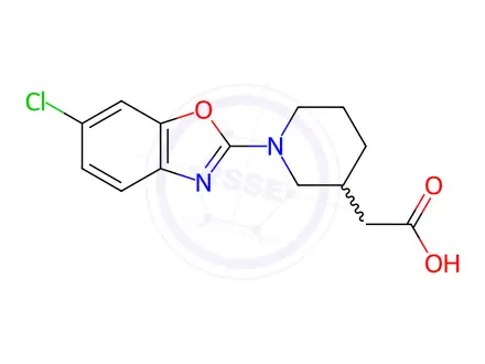 Chemical structure of [1-(6-Chloro-1,3-benzoxazol-2-yl)piperidin-3-yl]acetic acid