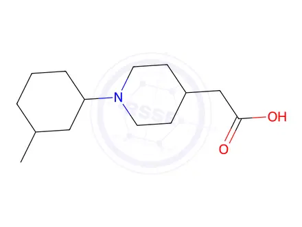 Chemical structure of 2-[1-(3-methylcyclohexyl)piperidin-4-yl]acetic acid