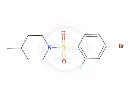Chemical structure of 1-((4-Bromo-2-fluorophenyl)sulfonyl)-4-methylpiperidine