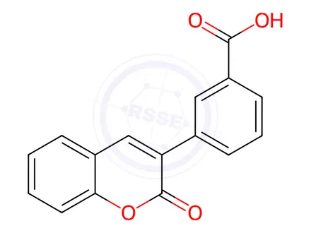 Chemical structure of 3-(2-Oxo-2H-chromen-3-yl)benzoic Acid