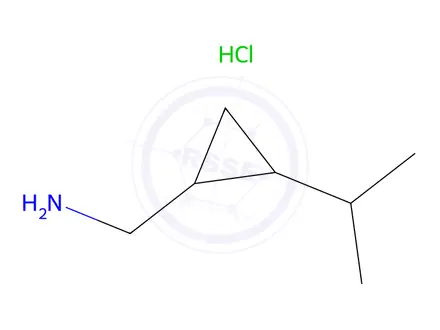 Chemical structure of rac-[(1R,2S)-2-(propan-2-yl)cyclopropyl]methanamine hydrochloride