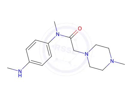 Chemical structure of 1-{N-Methyl[p-(methylamino)phenyl]amino}-2-(4-methyl-1-piperazinyl)-1-ethanone