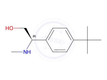 Chemical structure of (R)-2-(4-(tert-butyl)phenyl)-2-(methylamino)ethan-1-ol