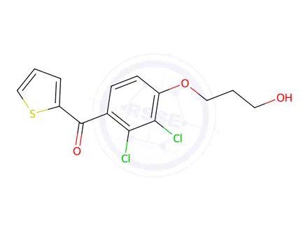 Chemical structure of [2,3-DICHLORO-4-(3-HYDROXYPROPOXY)PHENYL]-2-THIENYLMETHANONE