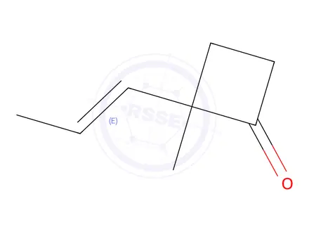 Chemical structure of (E)-2-Methyl-2-(prop-1-en-1-yl)cyclobutanone