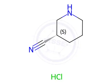 Chemical structure of (3S)-piperidine-3-carbonitrile hydrochloride