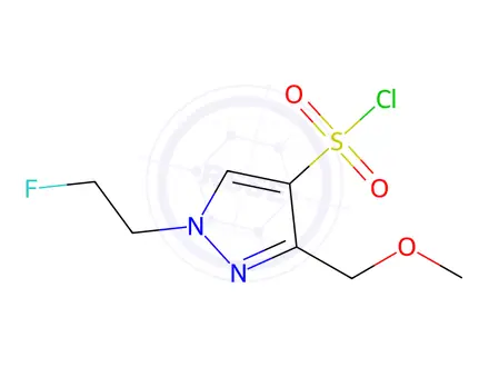 Chemical structure of 1-(2-fluoroethyl)-3-(methoxymethyl)-1H-pyrazole-4-sulfonyl chloride