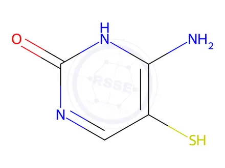 Chemical structure of 2(1H)-Pyrimidinone, 4-amino-5-mercapto-(9CI)