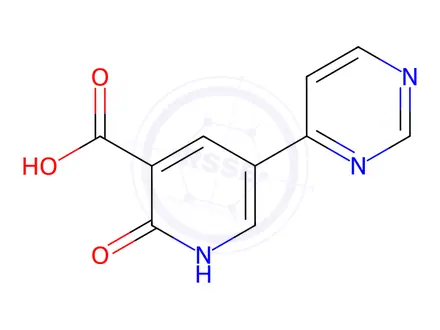 Chemical structure of 2-Oxo-5-(pyrimidin-4-yl)-1,2-dihydropyridine-3-carboxylic acid