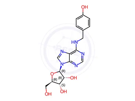 Chemical structure of N6-(4-Hydroxybenzyl)adenosine (NHBA)