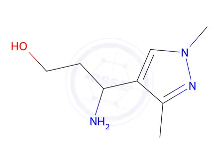 Chemical structure of 3-Amino-3-(1,3-dimethyl-1h-pyrazol-4-yl)propan-1-ol