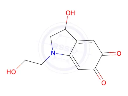 Chemical structure of 3-Hydroxy-1-(2-hydroxyethyl)-2,3-dihydro-1H-indole-5,6-dione