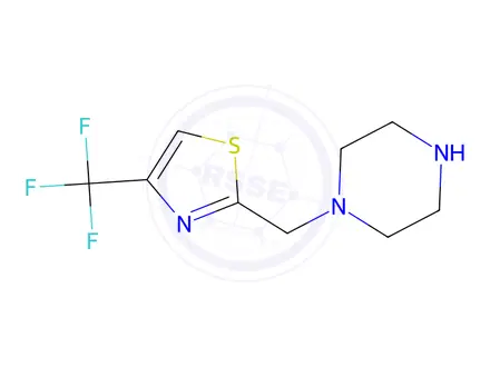 Chemical structure of 2-(Piperazin-1-ylmethyl)-4-(trifluoromethyl)thiazole