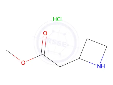 Chemical structure of Methyl 2-(azetidin-2-yl)acetate hydrochloride