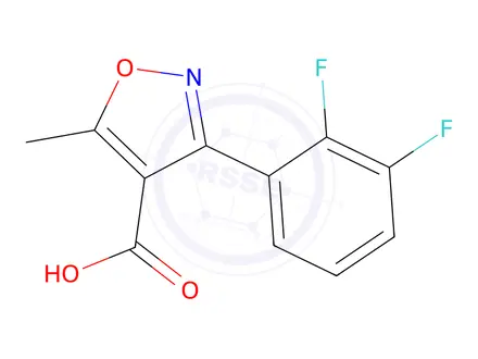 Chemical structure of 3-(2,3-Difluorophenyl)-5-methylisoxazole-4-carboxylic acid