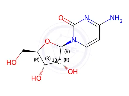 Chemical structure of [2'-13C]cytidine