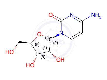 Chemical structure of [1'-13C]cytidine