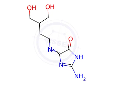 Chemical structure of 5-((4-Hydroxy-3-(hydroxymethyl)butyl)amino)-2-imino-2,3-dihydro-4H-imidazol-4-one