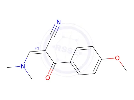 Chemical structure of (2E)-3-(Dimethylamino)-2-(4-methoxybenzoyl)acrylonitrile