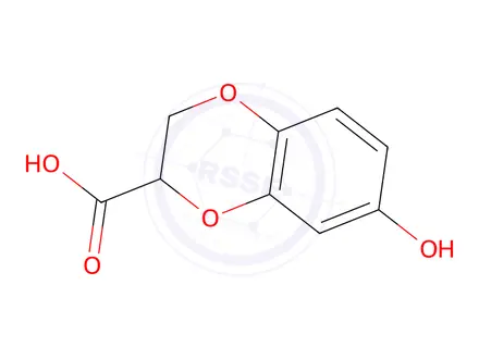 Chemical structure of 7-Hydroxy-2,3-dihydrobenzo[b][1,4]dioxine-2-carboxylic acid