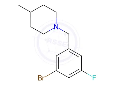 Chemical structure of 1-(3-Bromo-5-fluorobenzyl)-4-methylpiperidine