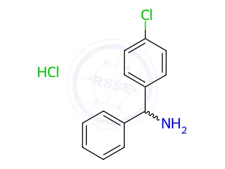 Chemical structure of (+)-4-Chloro benzhydryl amine Hydrochloride