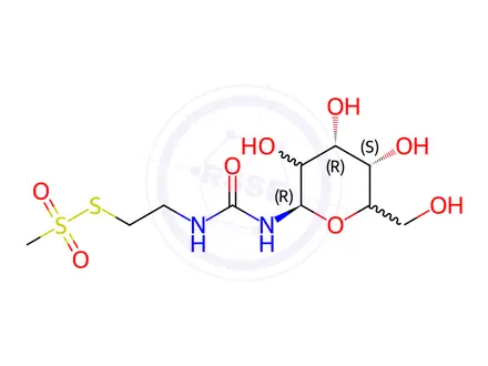 Chemical structure of N-(β-D-Glucopyranosyl)-N’-[(2-methanethiosulfonyl)ethyl] Urea