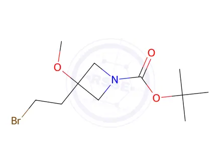 Chemical structure of Tert-butyl 3-(2-bromoethyl)-3-methoxyazetidine-1-carboxylate