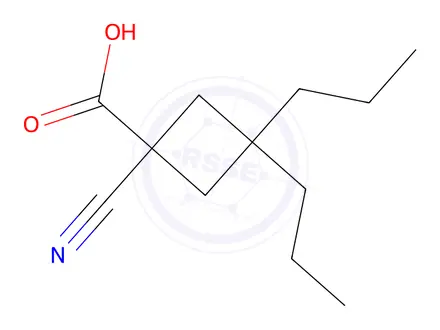 Chemical structure of 1-Cyano-3,3-dipropylcyclobutane-1-carboxylic acid