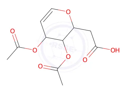 Chemical structure of tri-O-acetyl-D-[2-13C]glucal