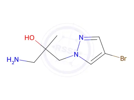 Chemical structure of 1-Amino-3-(4-bromo-1h-pyrazol-1-yl)-2-methylpropan-2-ol